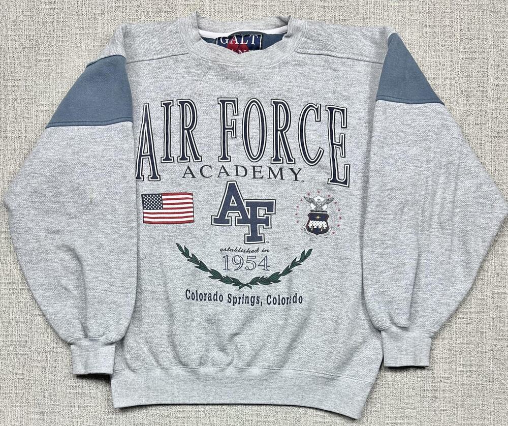 Vintage Air Force Falcons Sweatshirt Mens Small Gray Galt Sand NCAA College